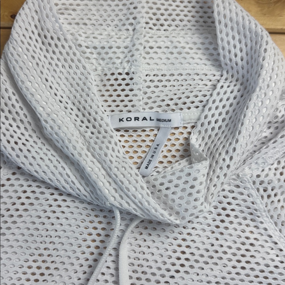 Koral Pump Open Mesh Pullover White Size Small Yoga Pilates Activewear USA - Picture 5 of 12